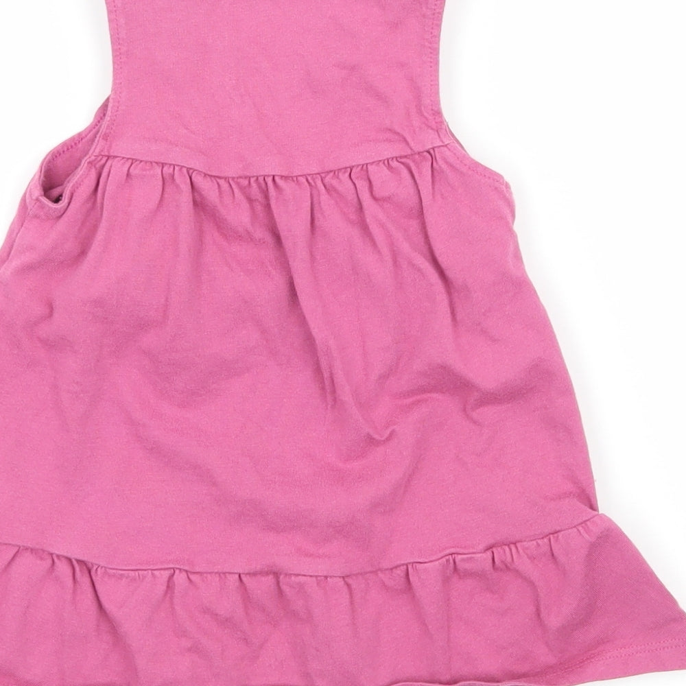 Nutmeg Girls Pink Floral Jersey T-Shirt Dress  Size 6-9 Months