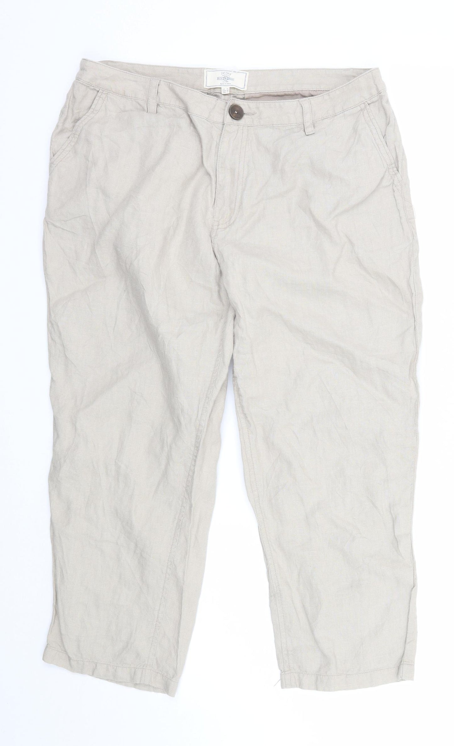 Fat Face Womens Beige   Trousers  Size 12 L23 in - 3/4 leg