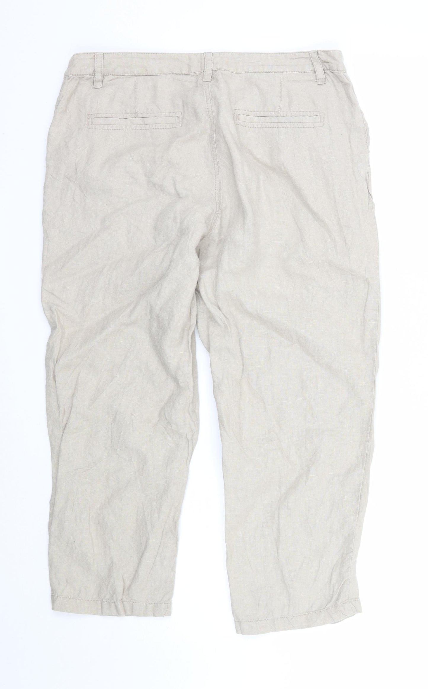 Fat Face Womens Beige   Trousers  Size 12 L23 in - 3/4 leg