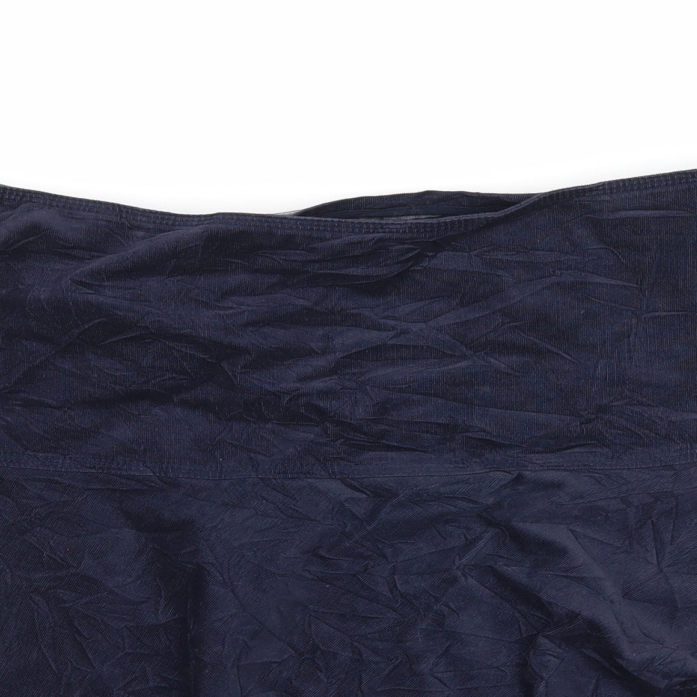 M&S Womens Blue  Corduroy Flare Skirt Size 14