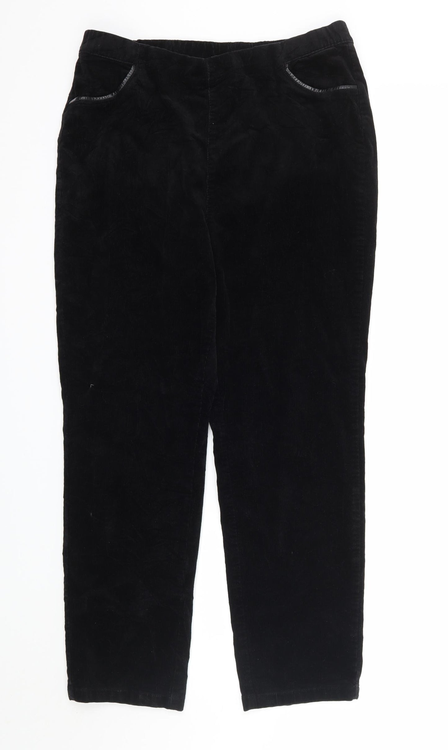 Classic Womens Black  Corduroy Trousers   L25 in