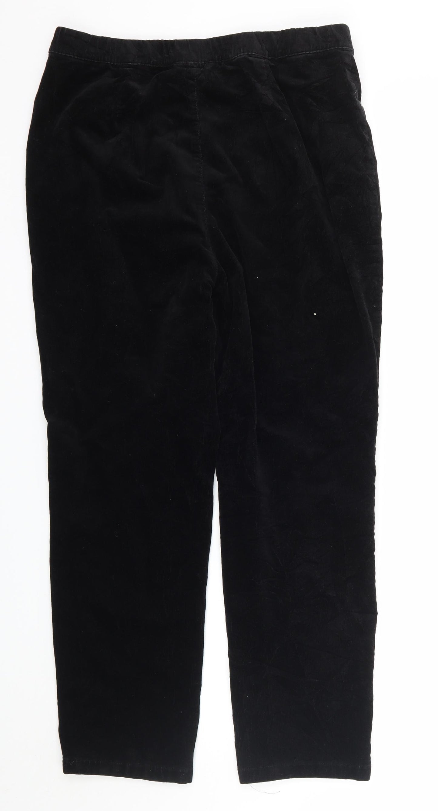Classic Womens Black  Corduroy Trousers   L25 in