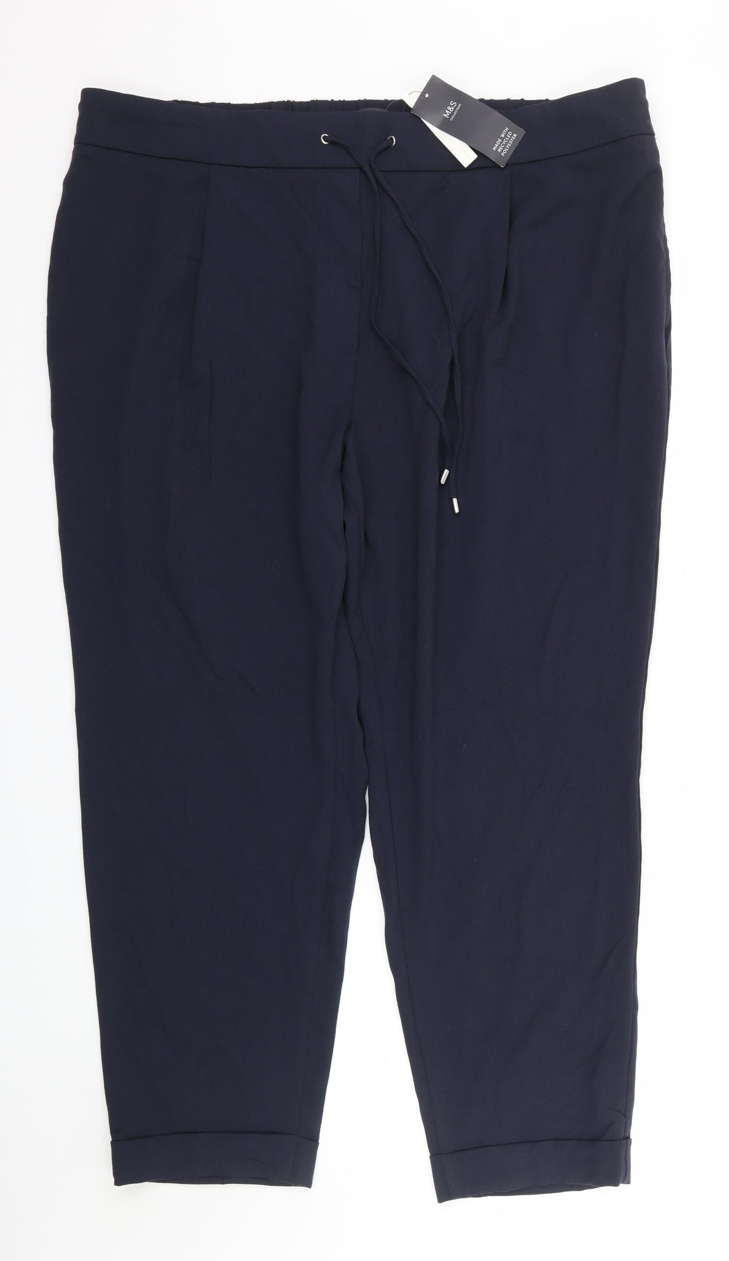 M&S Womens Blue   Trousers  Size 24 L27 in