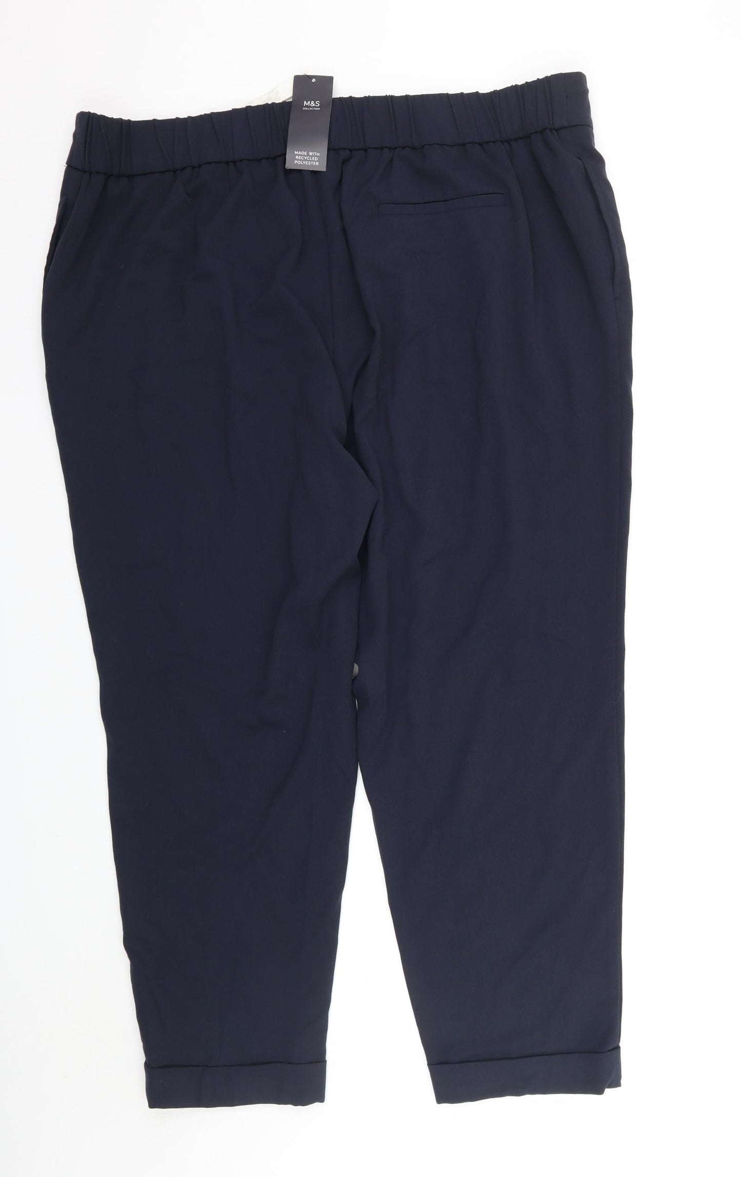 M&S Womens Blue   Trousers  Size 24 L27 in