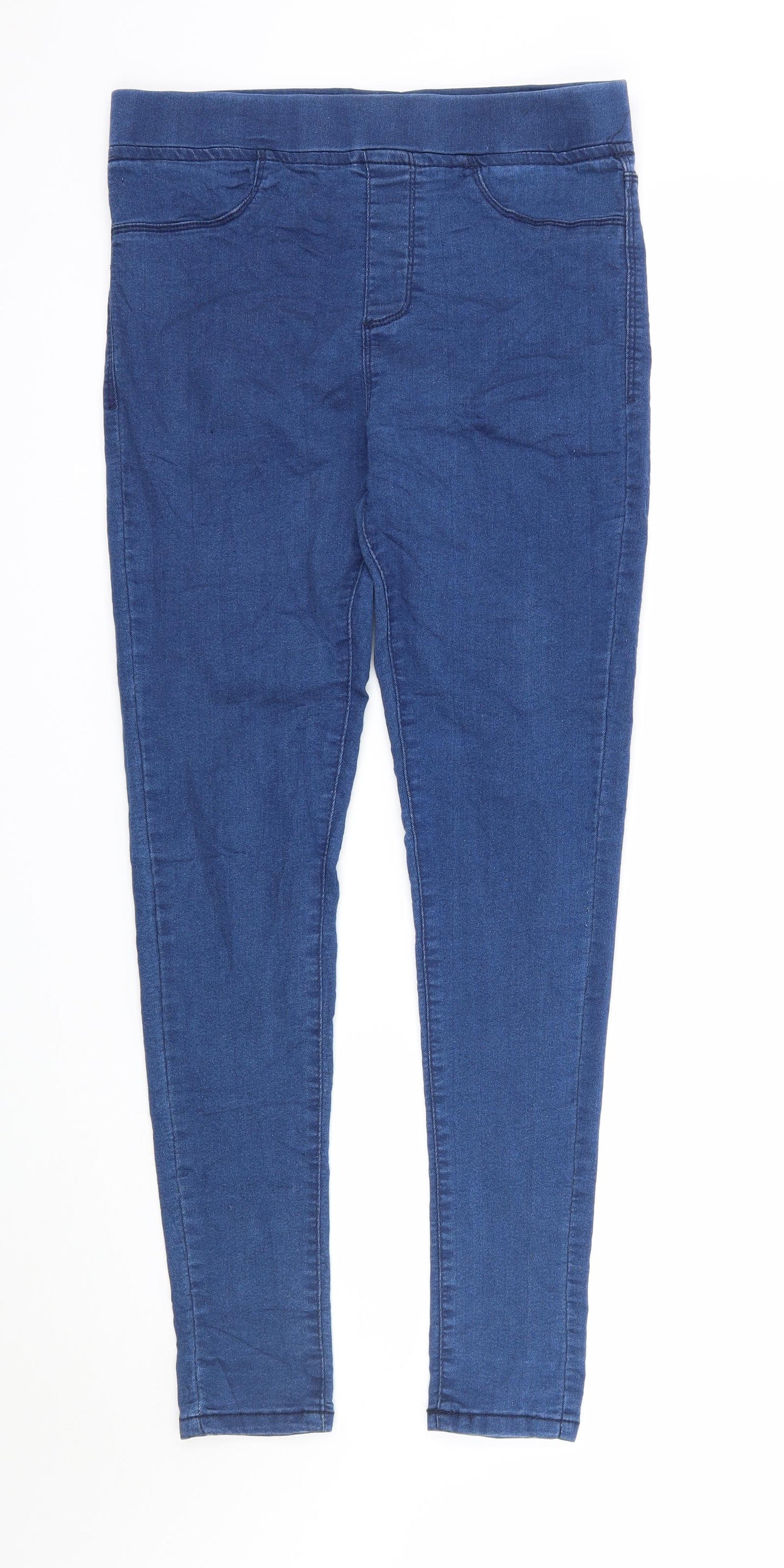 Pep&Co Womens Blue  Denim Jegging Trousers Size 12 L28 in