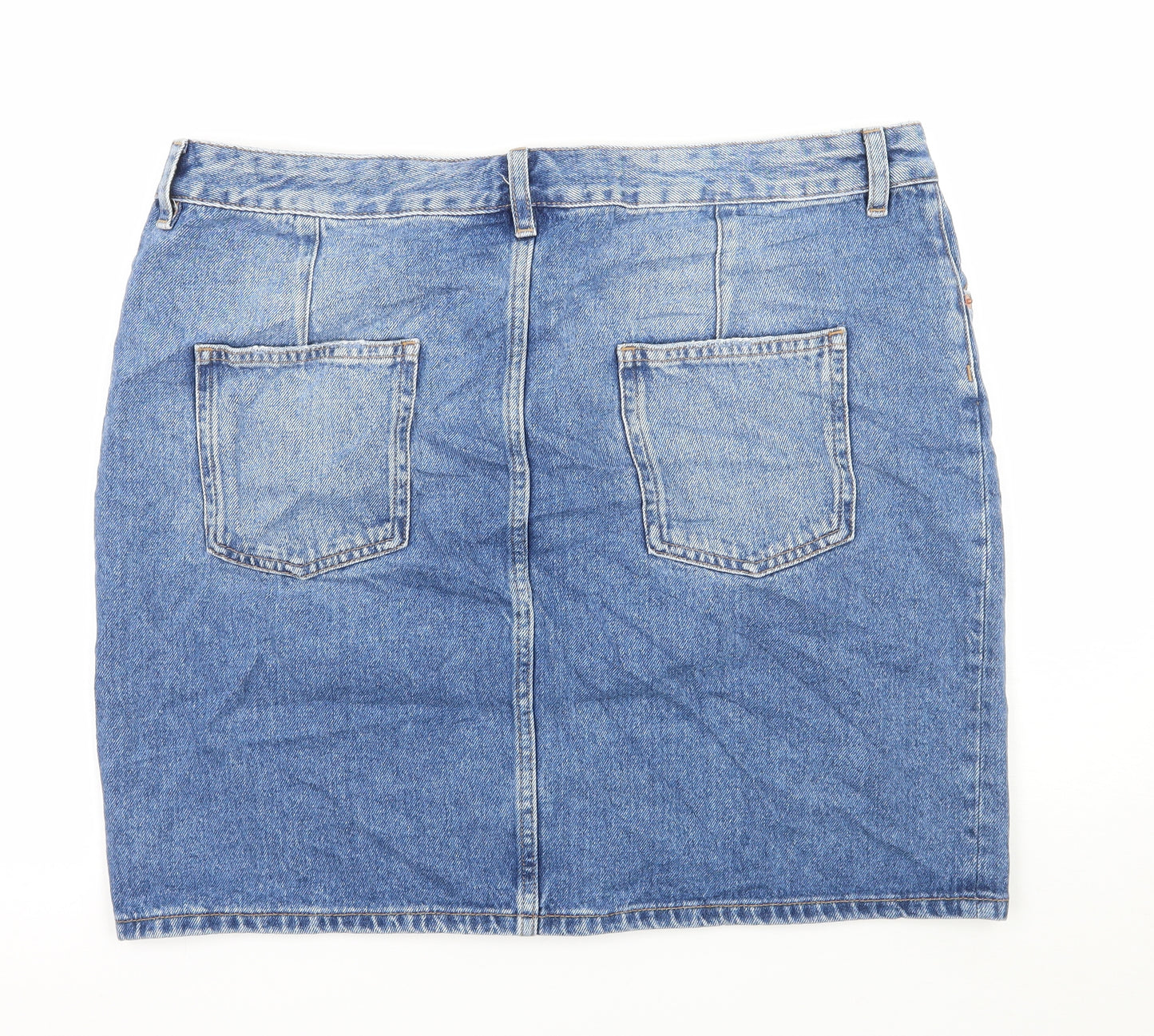 ASOS Womens Blue  Denim A-Line Skirt Size 18