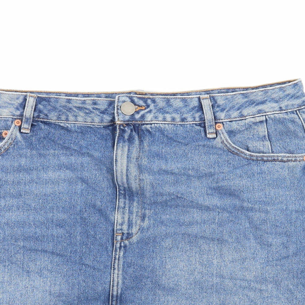 ASOS Womens Blue  Denim A-Line Skirt Size 18