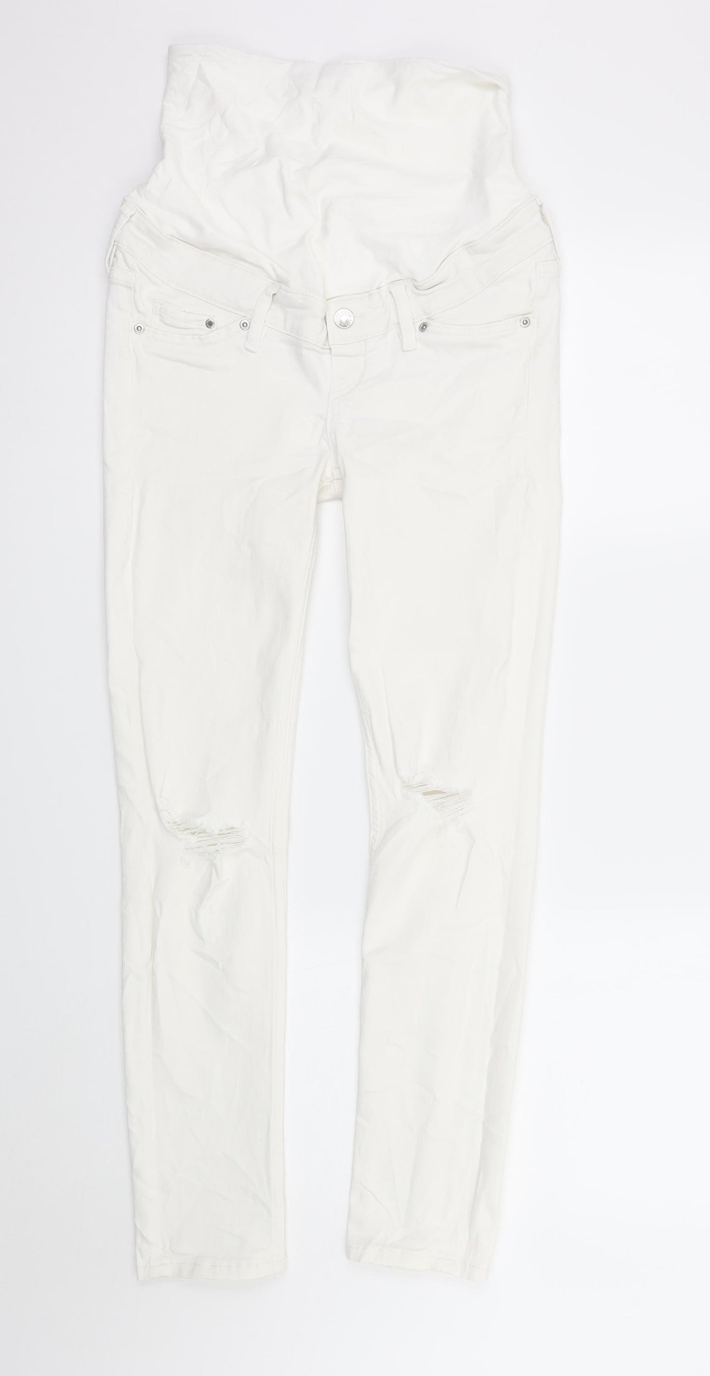H&M Womens White  Denim Skinny Jeans Size 6 L27 in