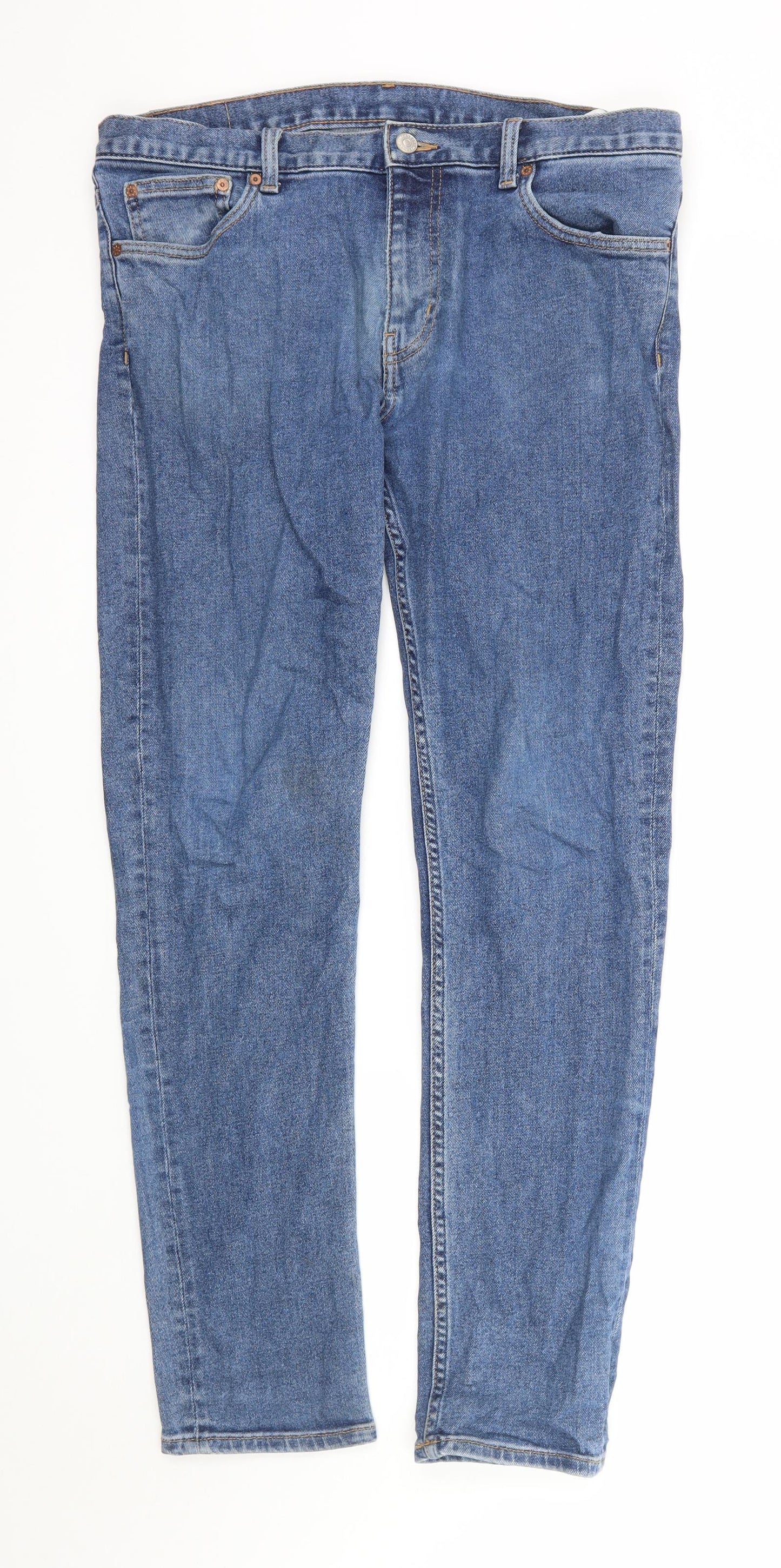 Weekday Mens Blue  Denim Straight Jeans  L30 in