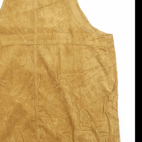 TU Womens Yellow  Corduroy Pinafore/Dungaree Dress  Size 24