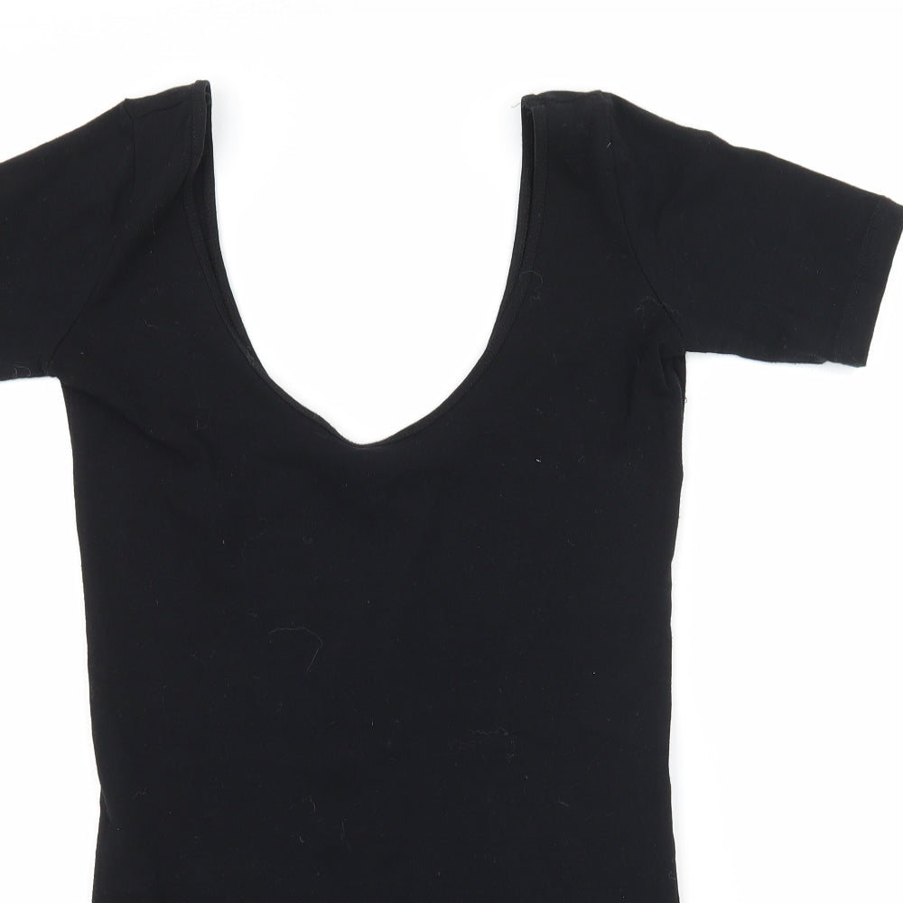 DenimCo Womens Black  Jersey Basic T-Shirt Size 10