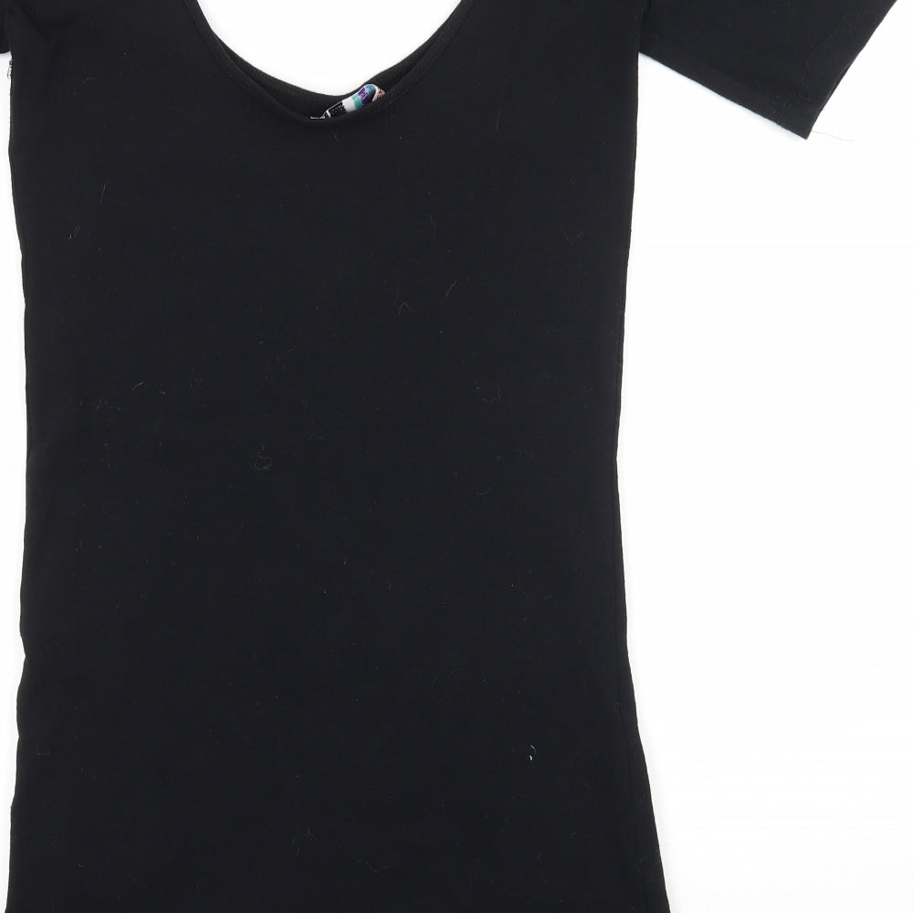 DenimCo Womens Black  Jersey Basic T-Shirt Size 10