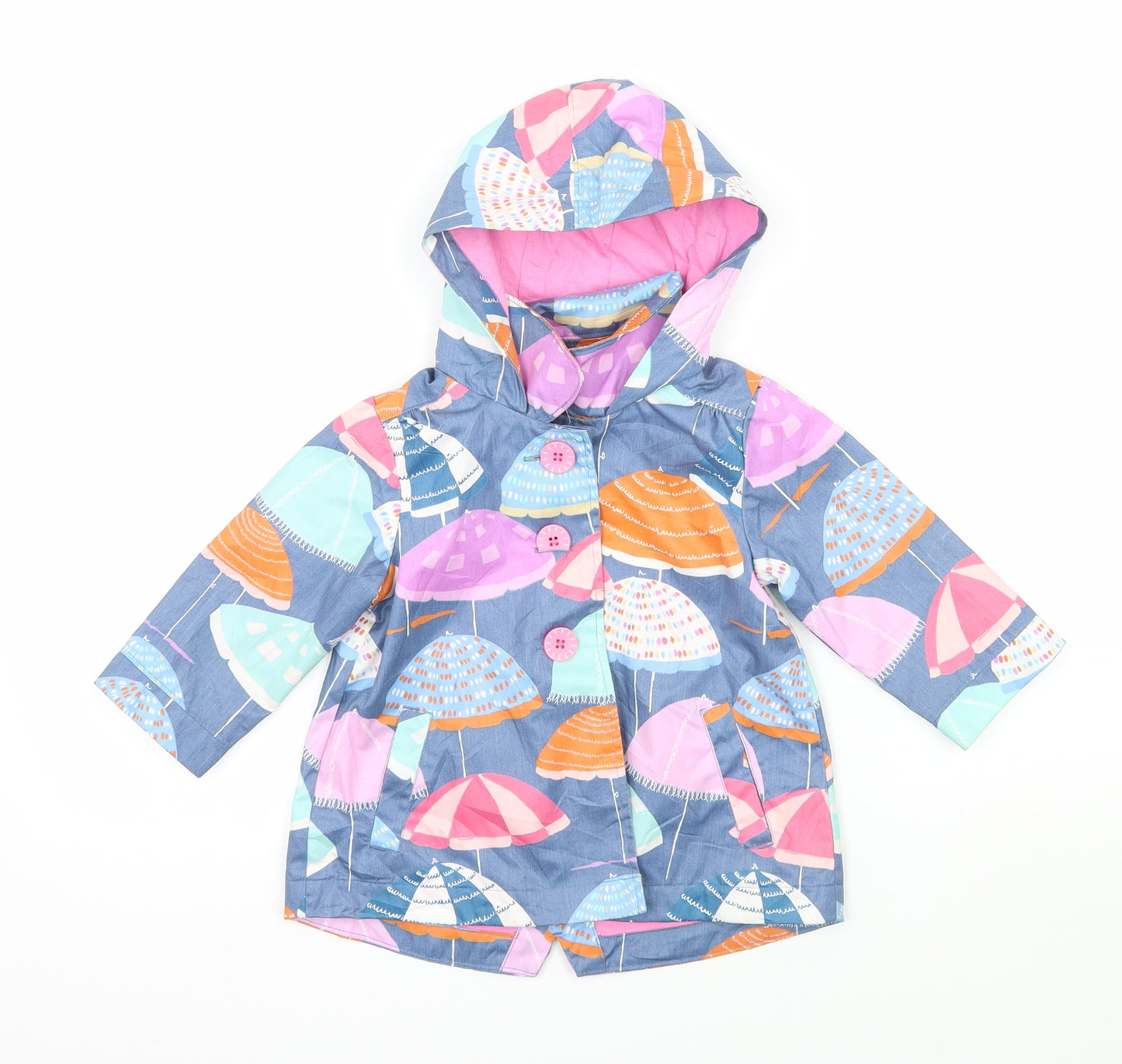 NEXT Girls Multicoloured Geometric  Rain Coat Coat Size 9-12 Months