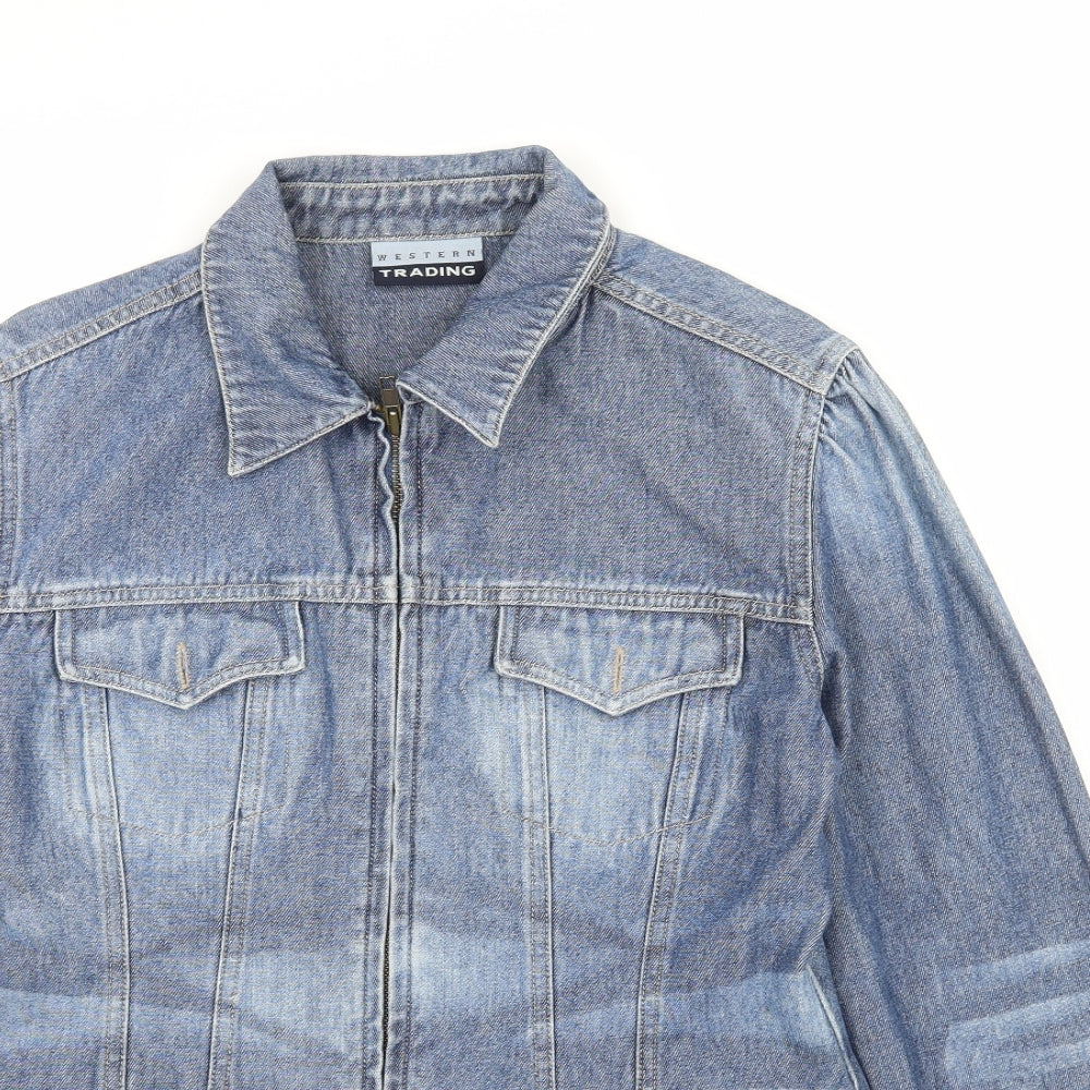 Western Trading Womens Blue  Denim Jacket  Size 12