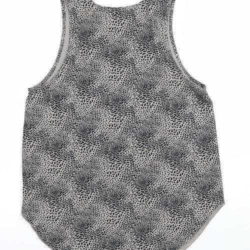 Decjuba Womens Grey Animal Print Jersey Basic Tank Size 10
