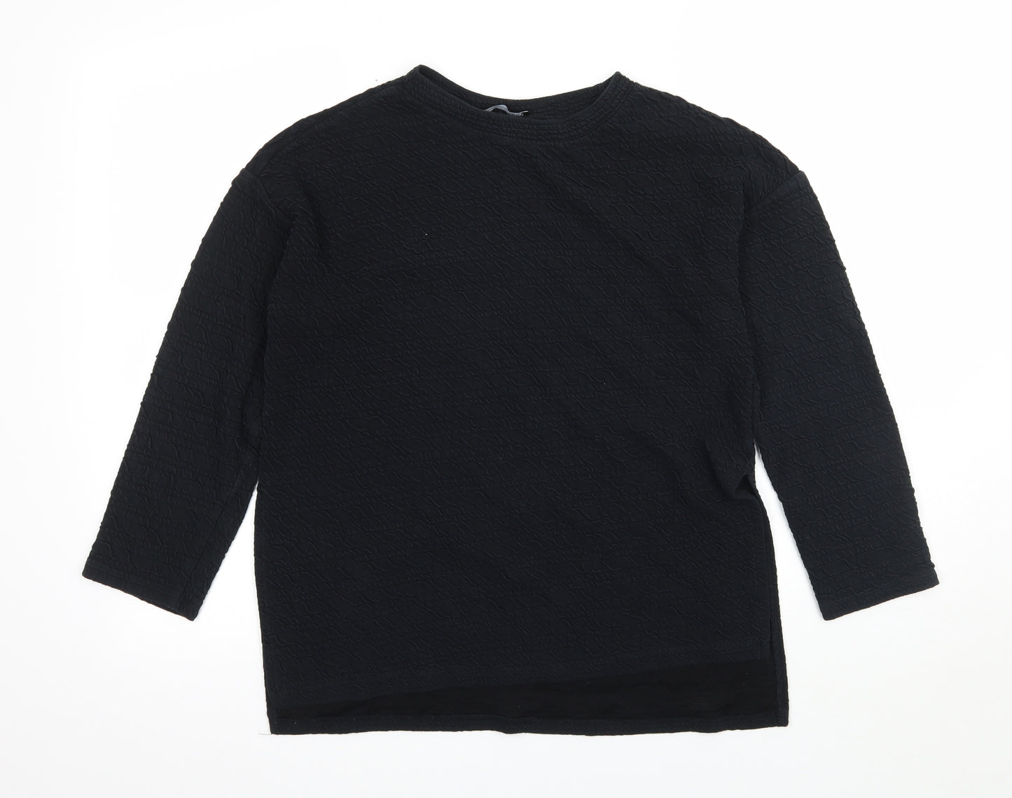 Zara Womens Black  Jersey Pullover Sweatshirt Size 8