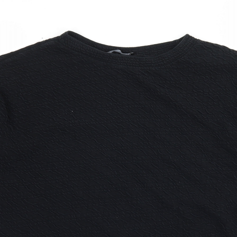 Zara Womens Black  Jersey Pullover Sweatshirt Size 8