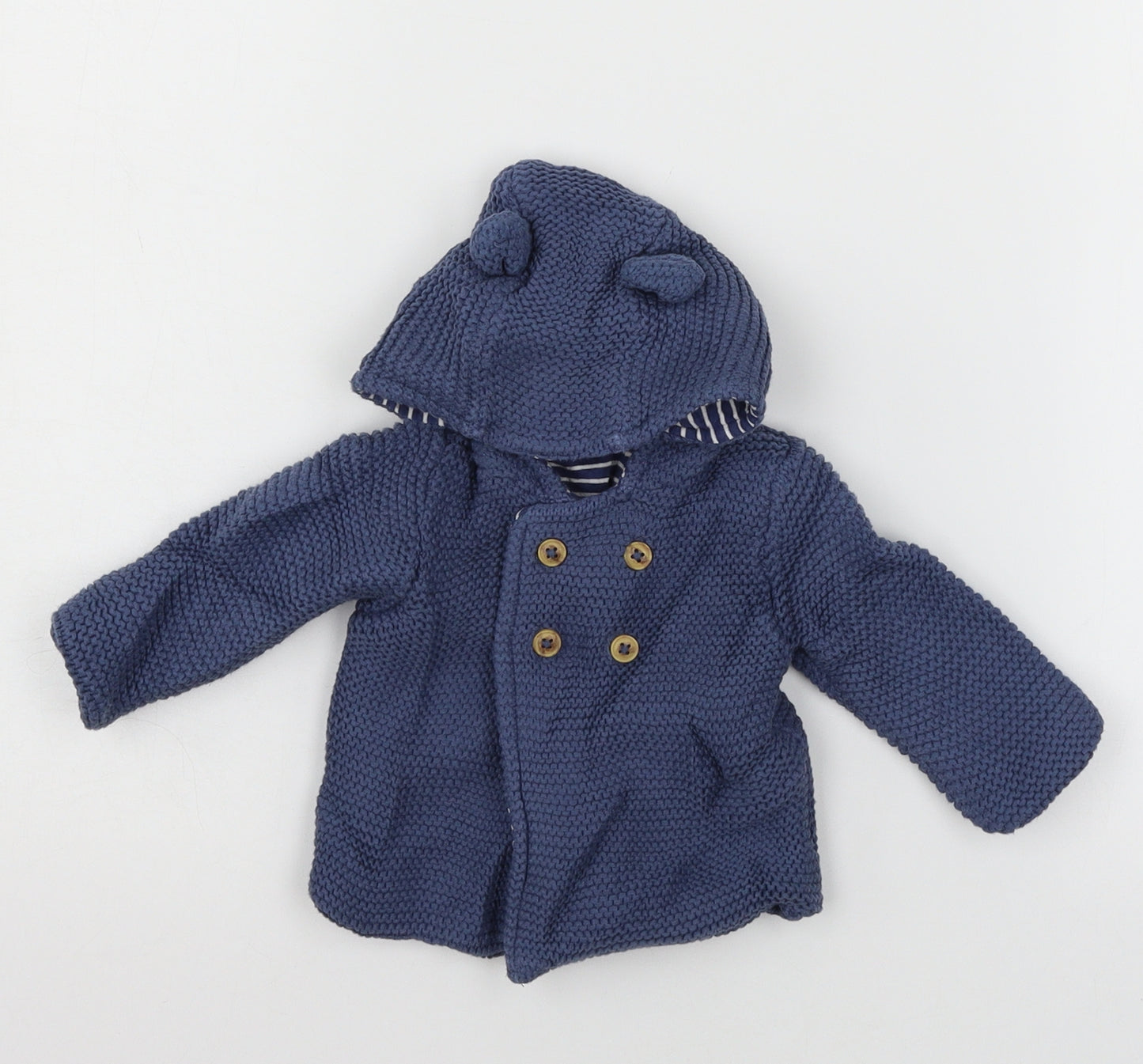 Marks and Spencer Boys Blue  Knit Cardigan Jumper Size 0-3 Months