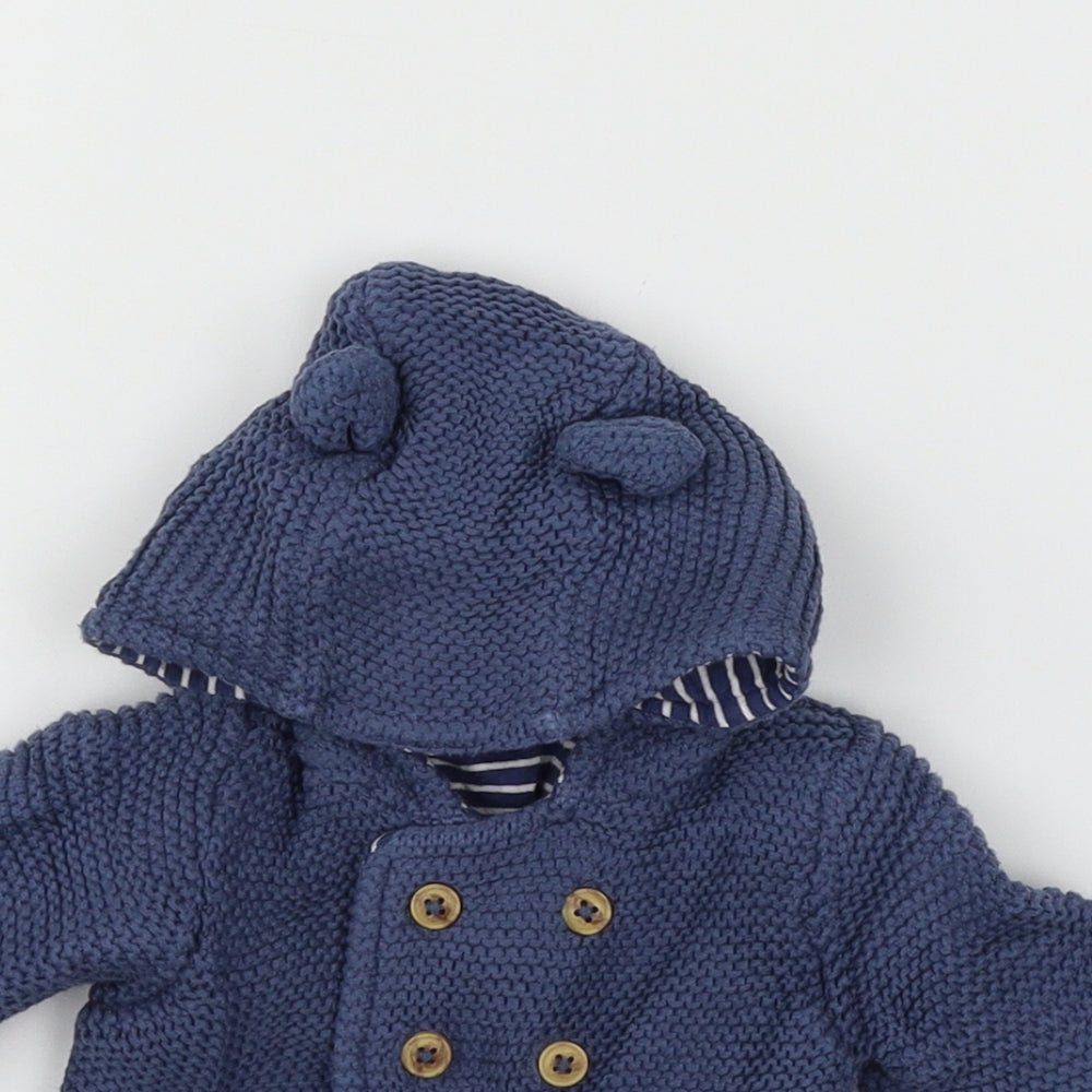 Marks and Spencer Boys Blue  Knit Cardigan Jumper Size 0-3 Months