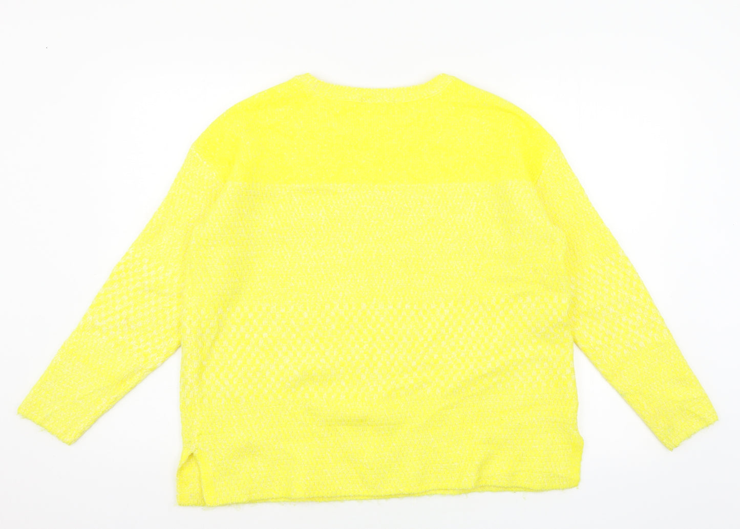 TU Womens Yellow  Knit Pullover Jumper Size 14