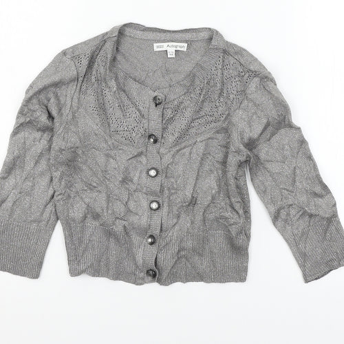 Marks and Spencer Girls Grey  Knit Cardigan Jumper Size 11-12 Years