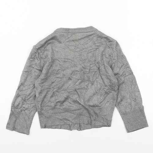 Marks and Spencer Girls Grey  Knit Cardigan Jumper Size 11-12 Years