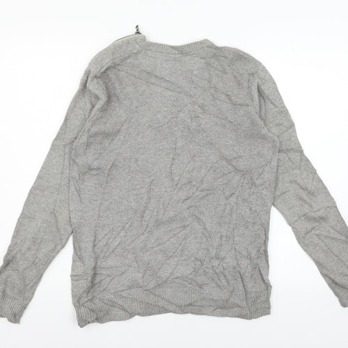 Twisted Soul Mens Grey  Knit Pullover Jumper Size S