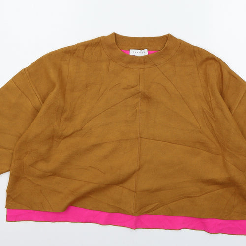 Topshop Womens Brown  Knit Pullover Jumper Size S