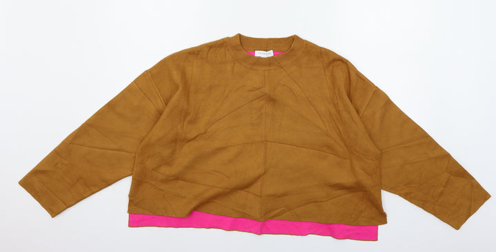 Topshop Womens Brown  Knit Pullover Jumper Size S