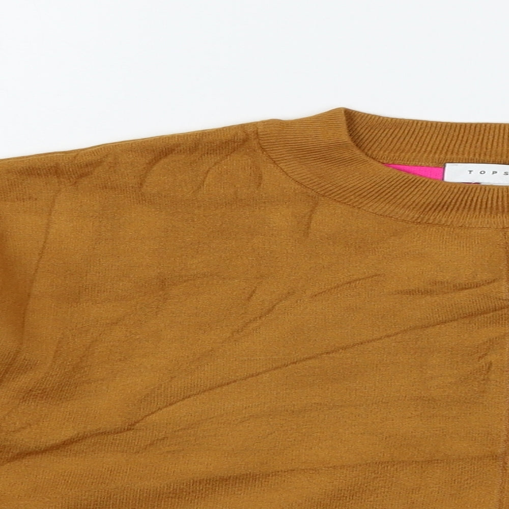 Topshop Womens Brown  Knit Pullover Jumper Size S