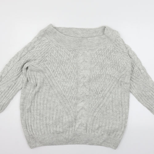 Papaya Womens Grey  Knit Pullover Jumper Size L