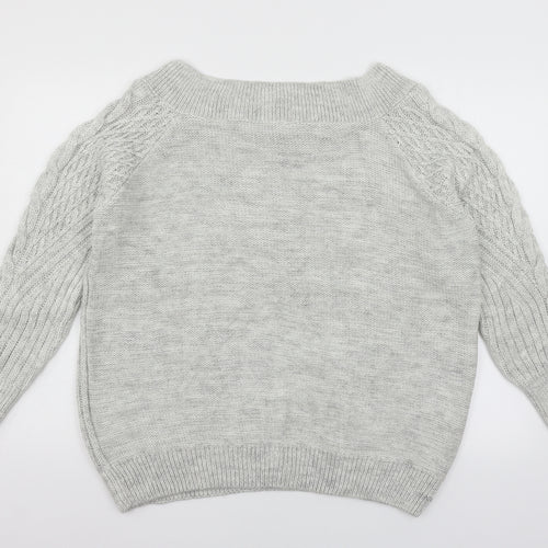 Papaya Womens Grey  Knit Pullover Jumper Size L