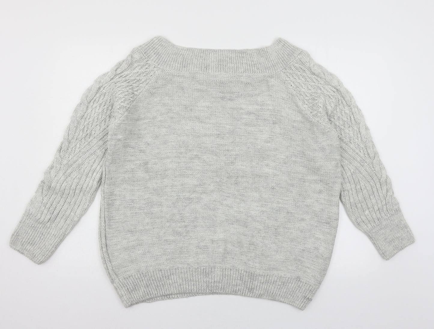 Papaya Womens Grey  Knit Pullover Jumper Size L