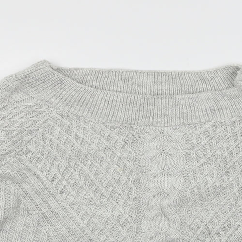 Papaya Womens Grey  Knit Pullover Jumper Size L