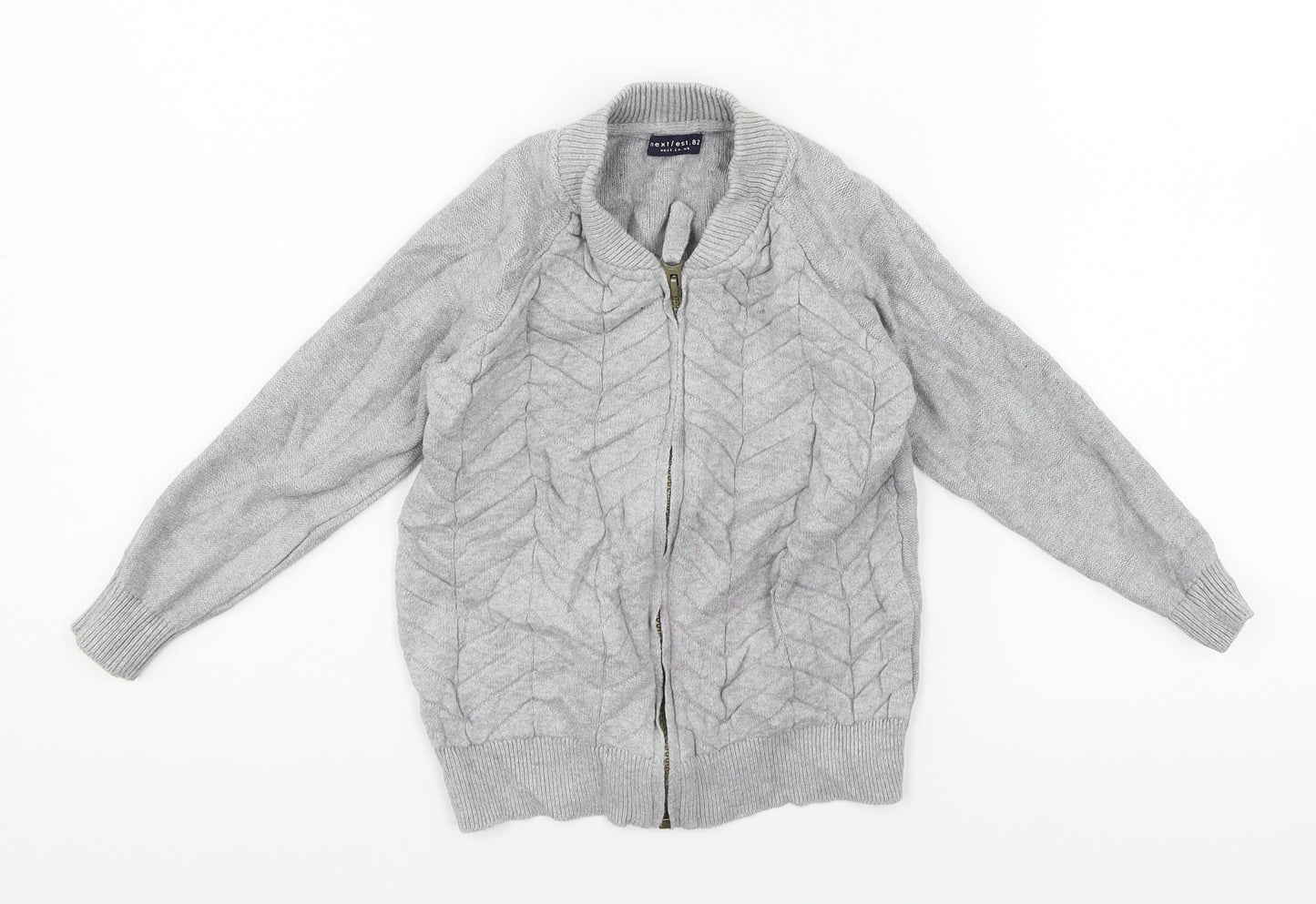 NEXT Boys Grey  Knit Cardigan Jumper Size 3-4 Years