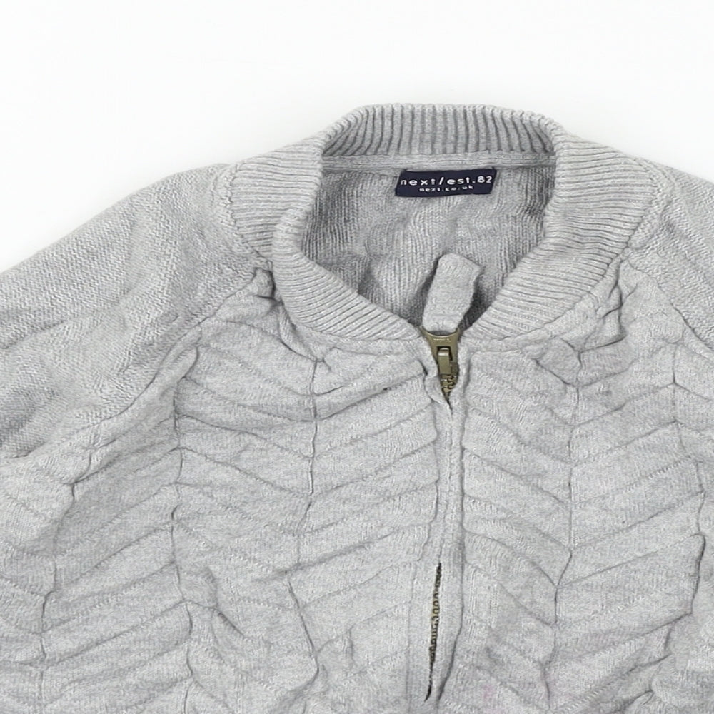 NEXT Boys Grey  Knit Cardigan Jumper Size 3-4 Years