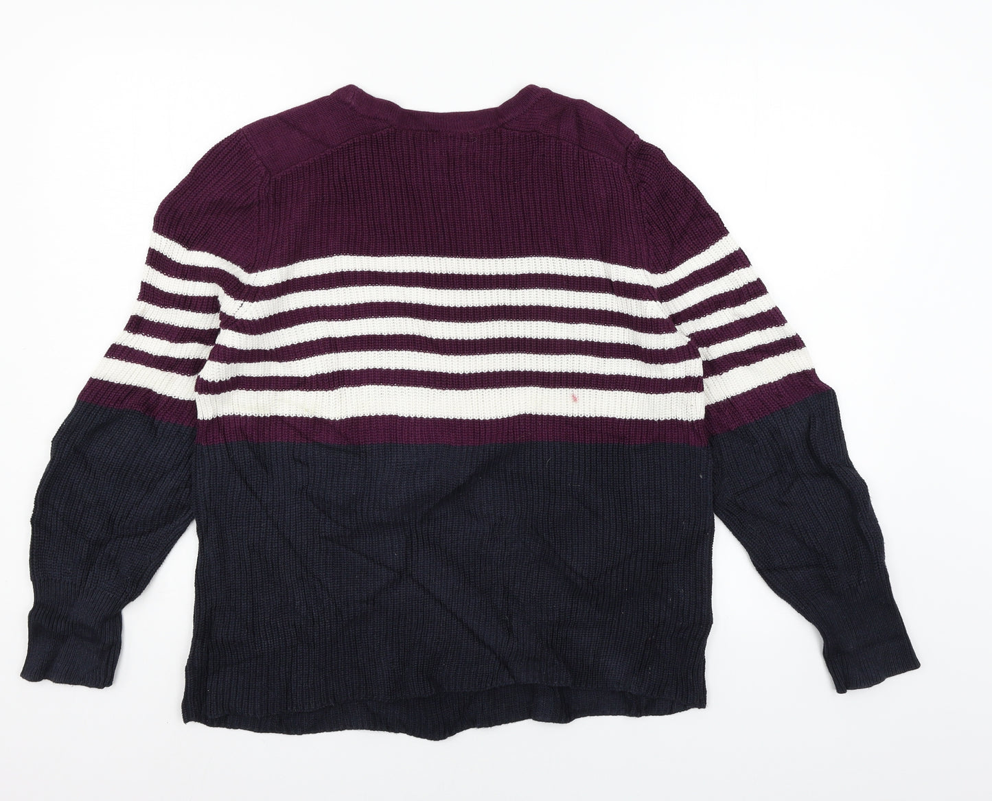 NEXT Womens Blue Striped Knit Pullover Jumper Size 16