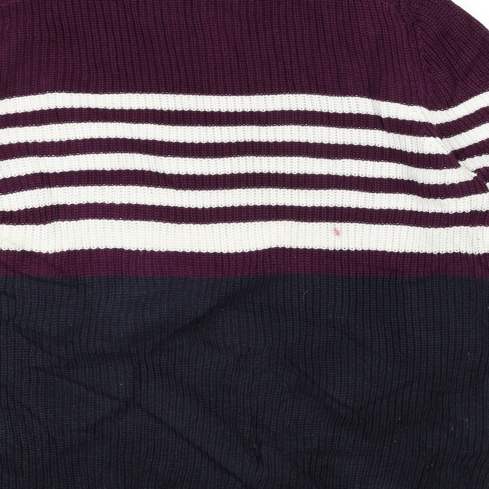 NEXT Womens Blue Striped Knit Pullover Jumper Size 16