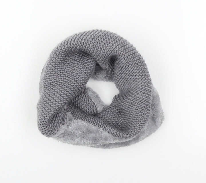kimod Womens Grey Knit Scarf - Faux Fur