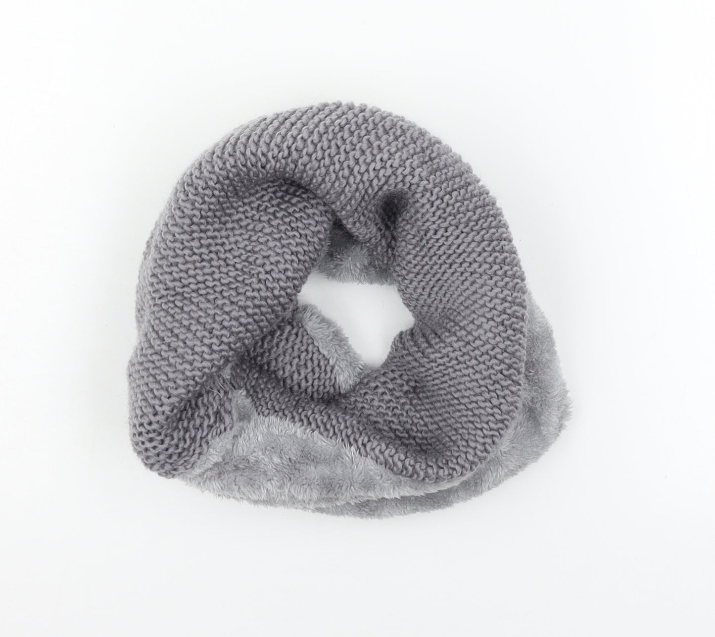 kimod Womens Grey  Knit  Scarf   - Faux Fur