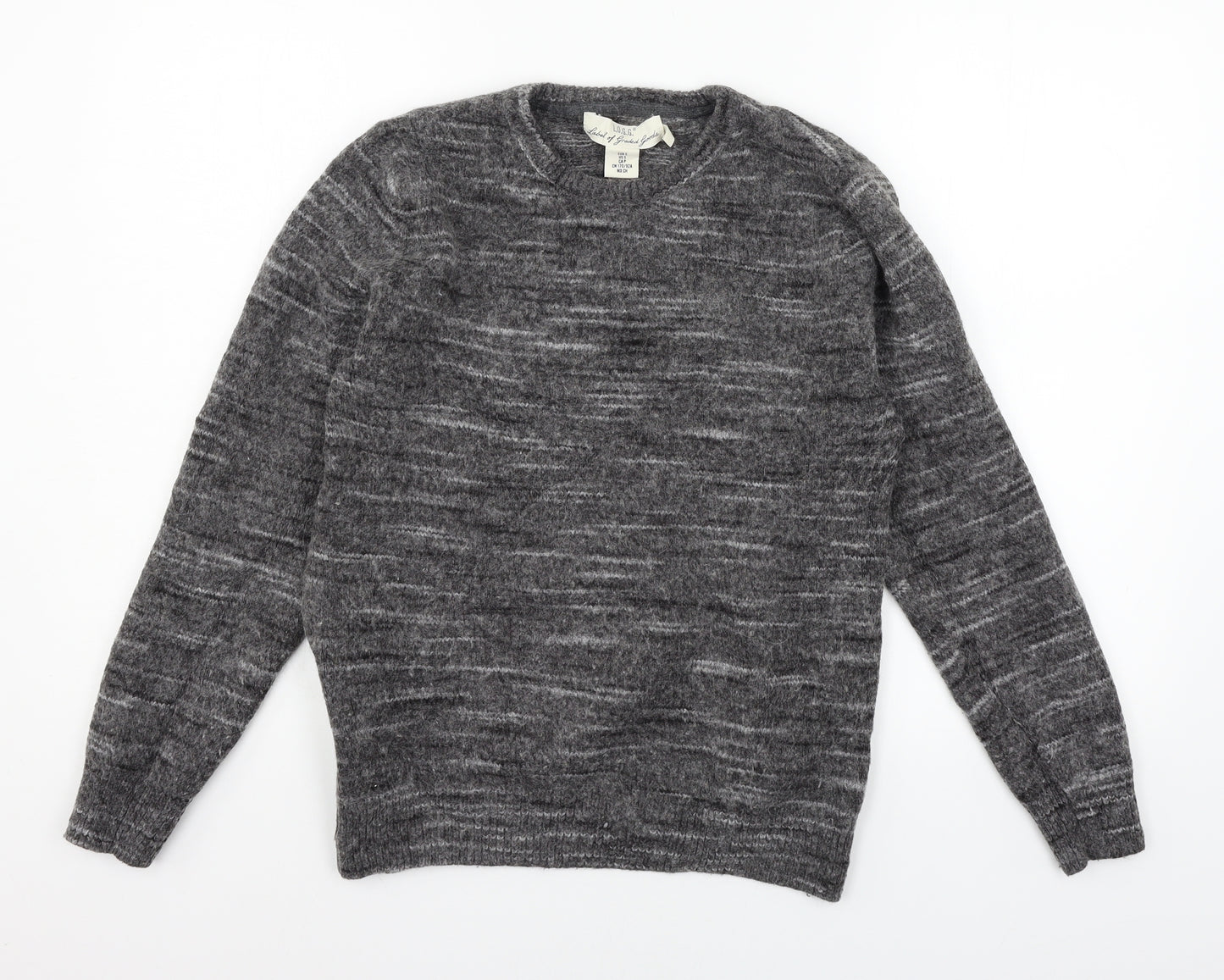 H&M Mens Grey Striped Knit Pullover Jumper Size S