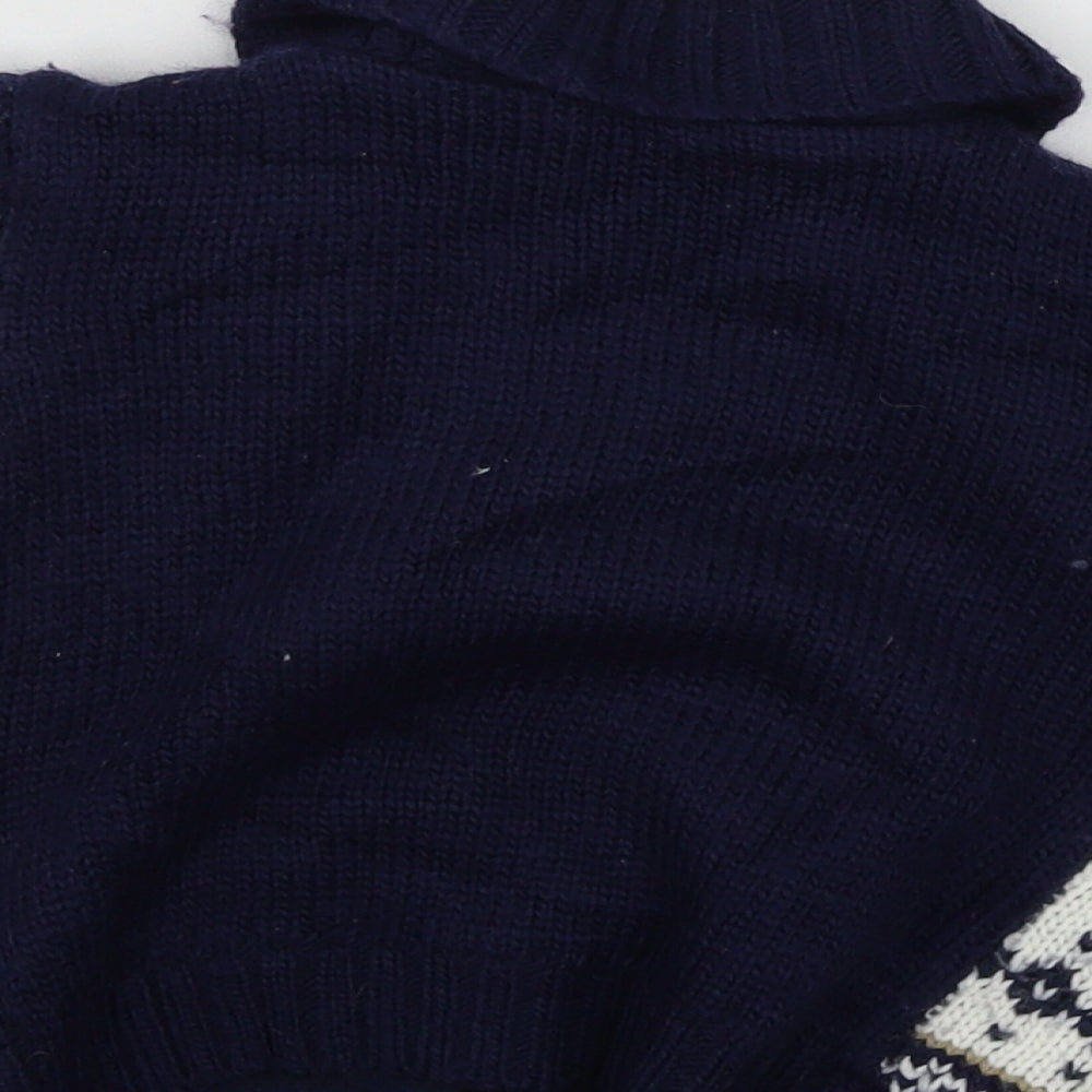 George Boys Blue Geometric Knit Jacket Coat Size 3-6 Months