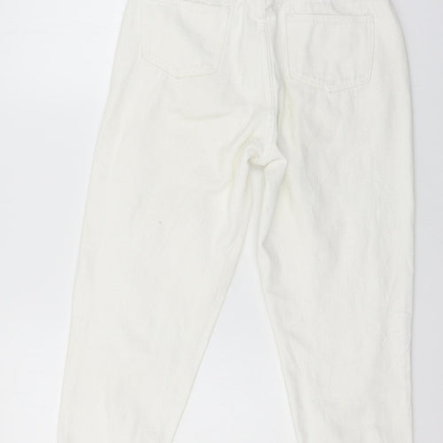 Preworn Womens White  Denim Mom Jeans Size S L21 in