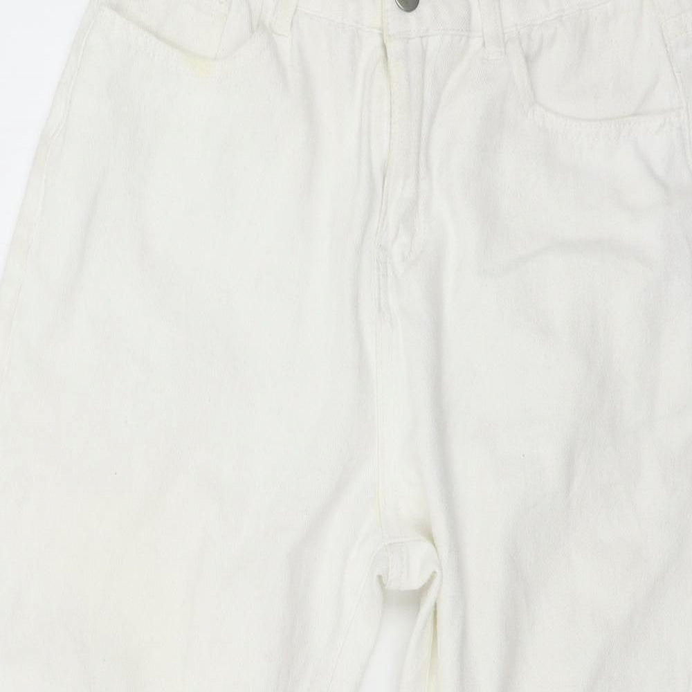 Preworn Womens White  Denim Mom Jeans Size S L21 in