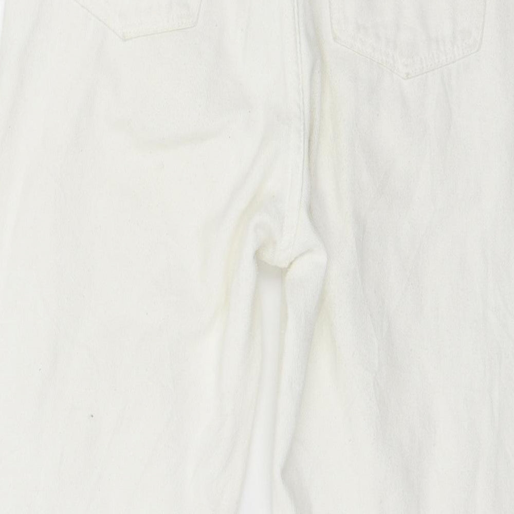 Preworn Womens White  Denim Mom Jeans Size S L21 in