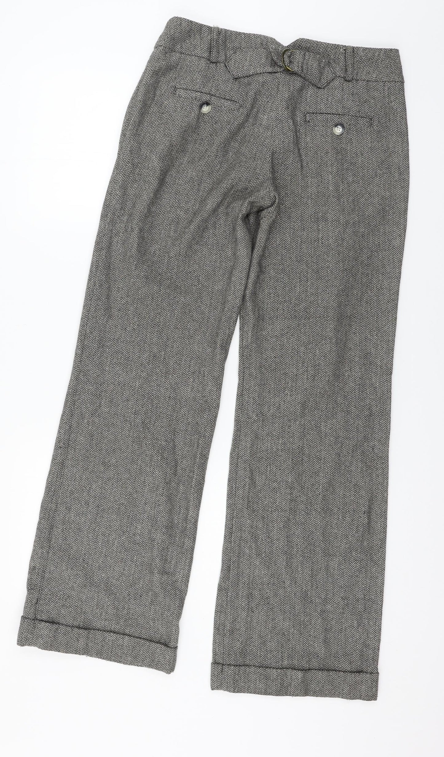 NEXT Womens Brown Herringbone  Trousers  Size 8 L30 in