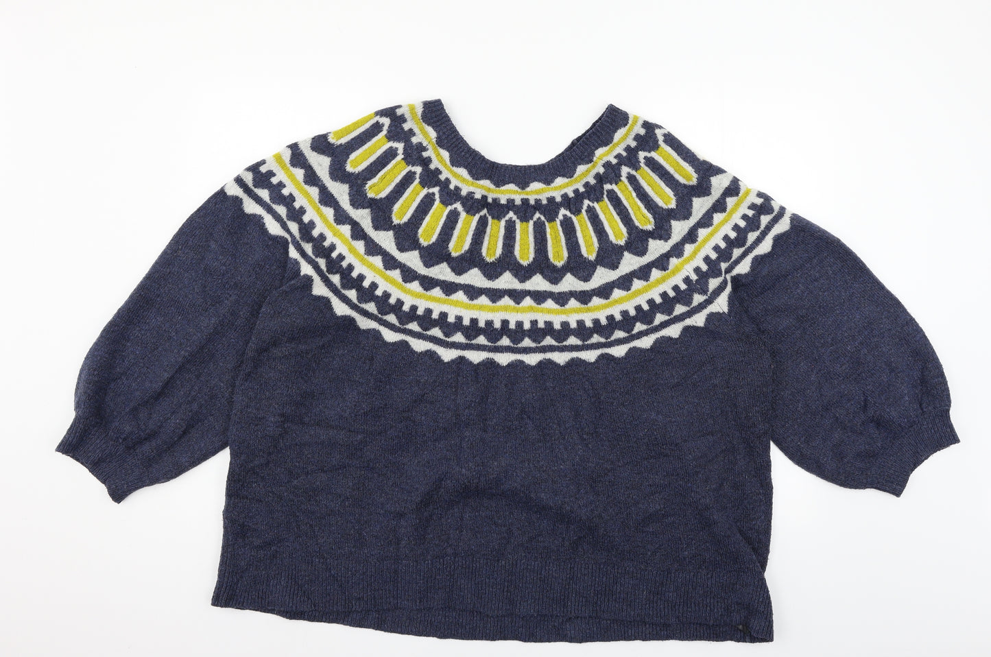 George Womens Blue Geometric Knit Pullover Jumper Size XL