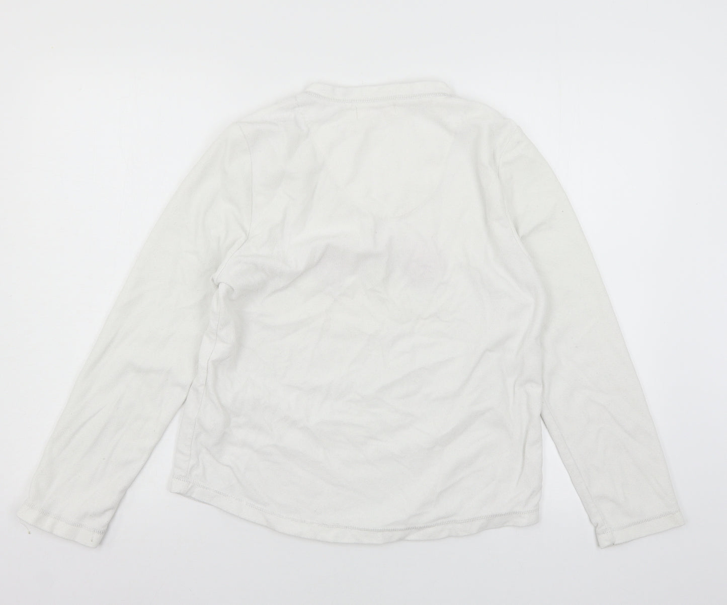 Secret Possesions Womens White Geometric Fleece Top Pyjama Top Size 8  - Cupcakes
