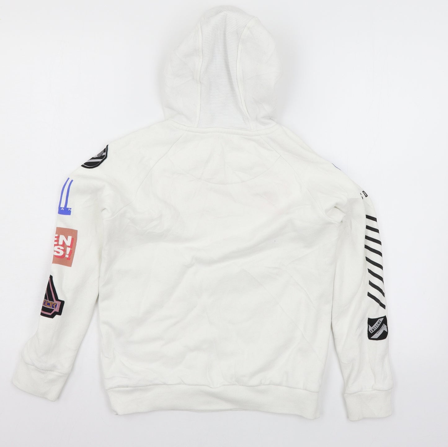 Nutmeg Boys White  Jersey Pullover Hoodie Size 9-10 Years  - Iconic