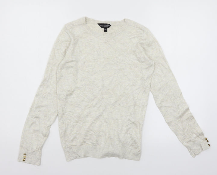 Dorothy Perkins Womens Ivory Knit Pullover Jumper Size 8